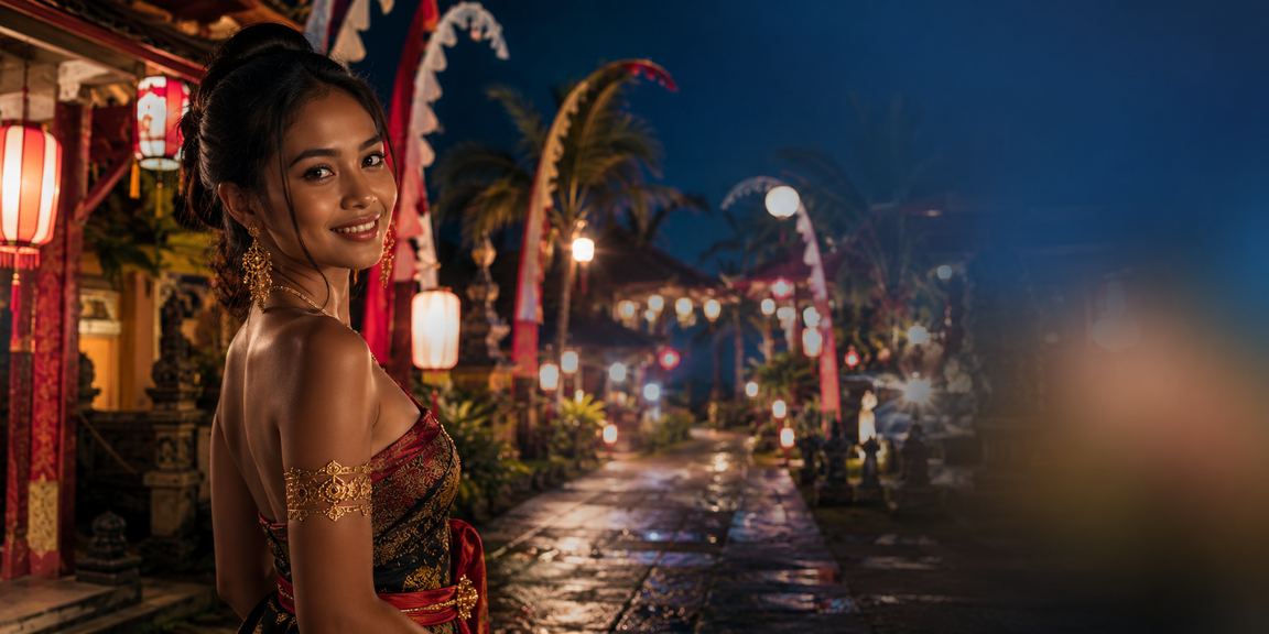 Suasana malam dengan lampion casino betting yang meriah